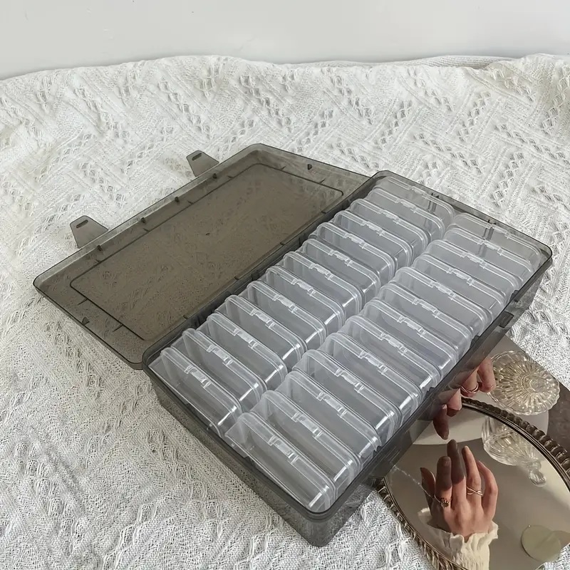 Jewelry Making Organizer - صندوق تخزين حرفي من البلاستيك الشفاف،