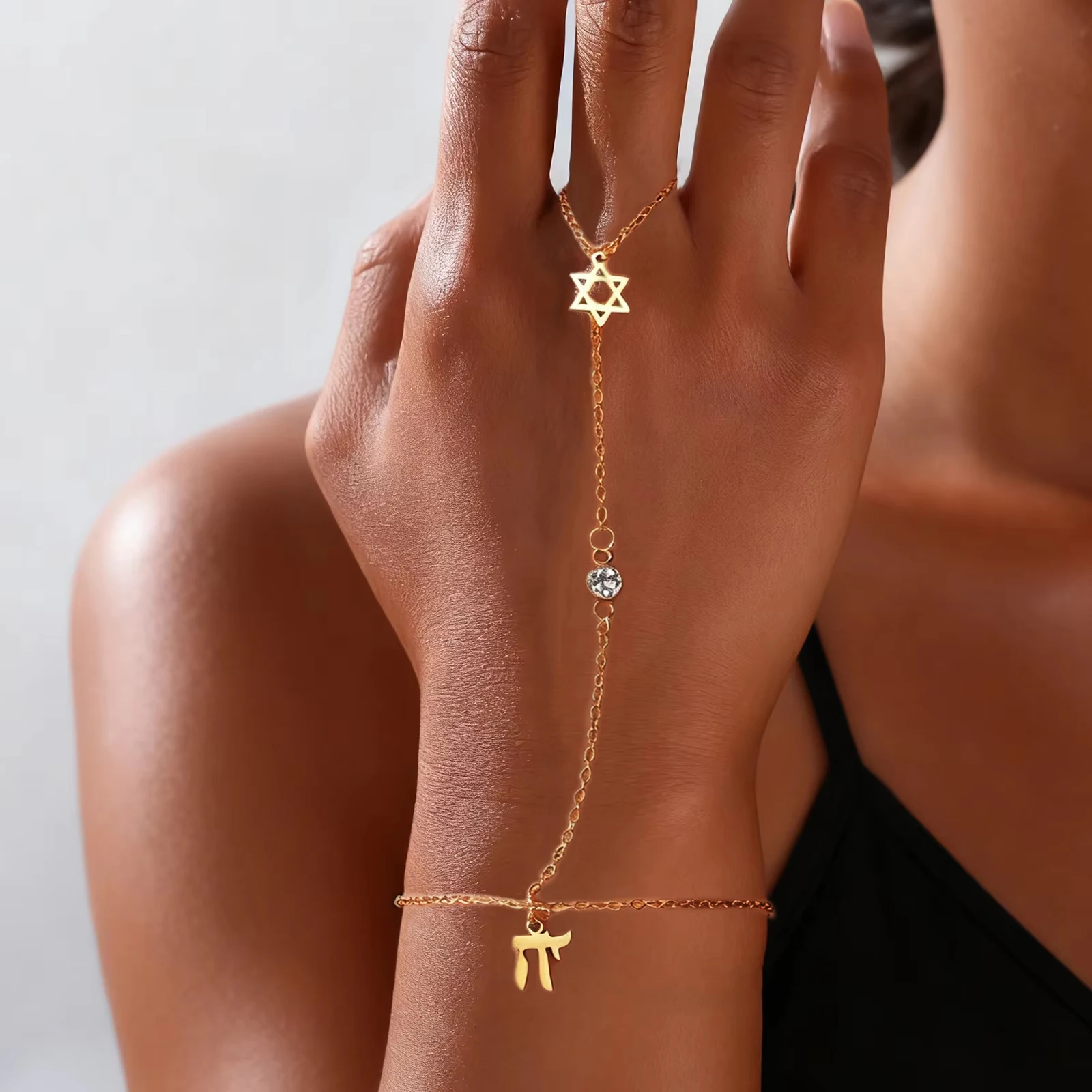 Jewelry Making Jewelry - سوار إصبع نجمة داود اليهودية بحرف