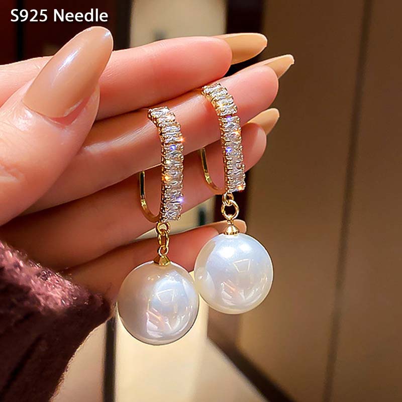 Beading Needle Fine - أقراط متدلية بإبرة فضية للنساء مجوهرات