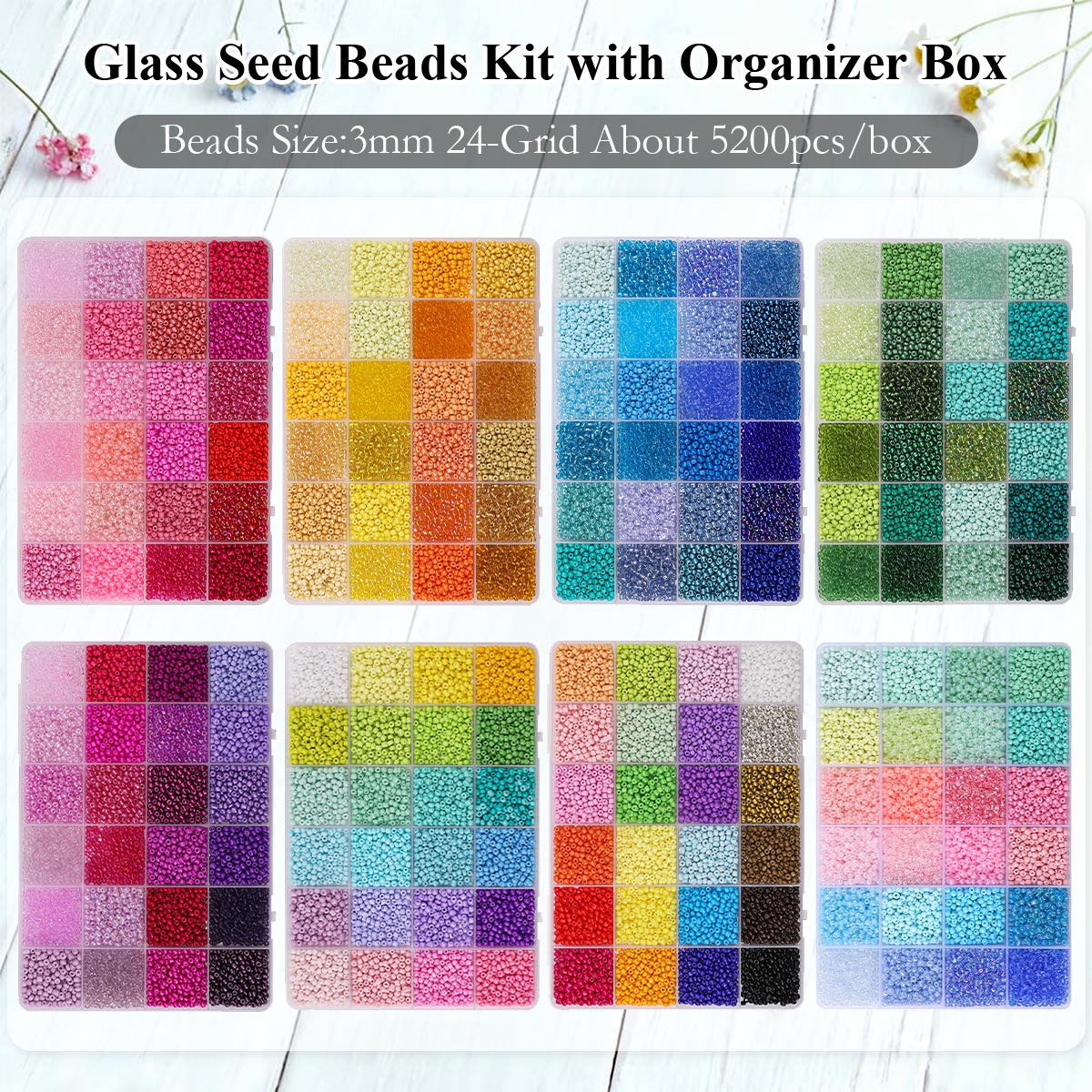 طقم 5200 خرزة زجاجية صغيرة 3 م - مراجعة Jewelry Making Organizer وسعره